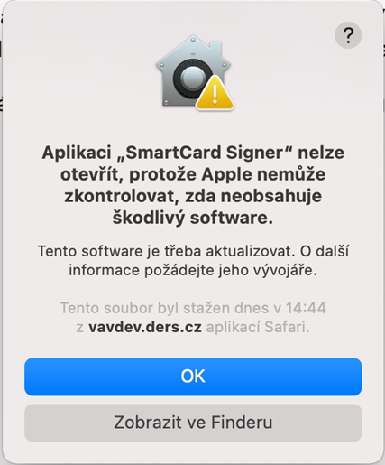 macOS - blokace instalace